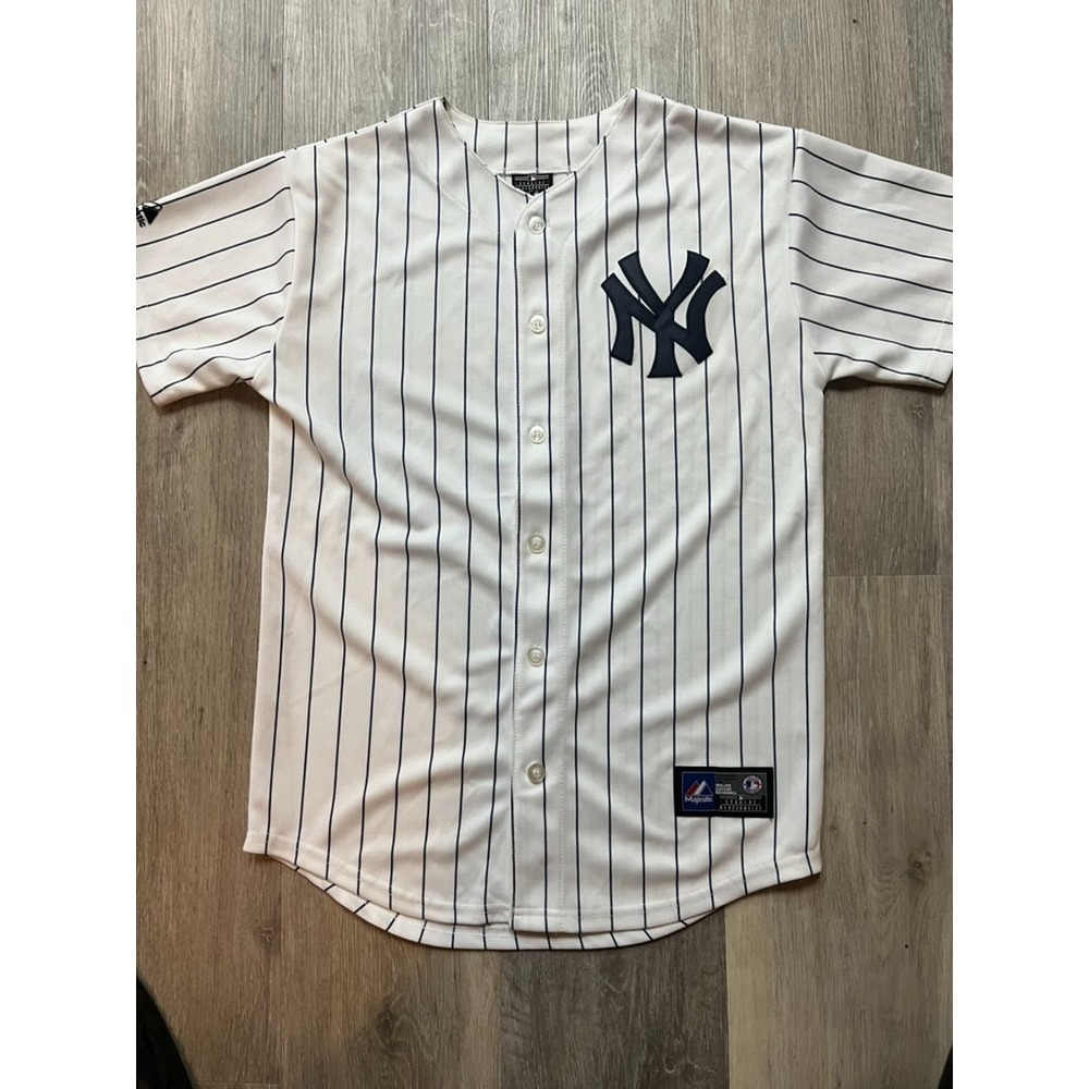 Vtg Majestic Derek Jeter New York Yankees Pinstripe Jersey Size S